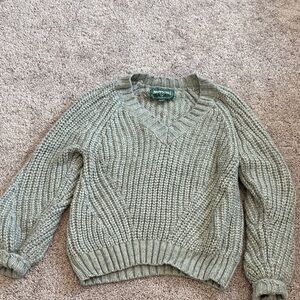 American Eagle Outfitters V-Neck Sweater in Gray